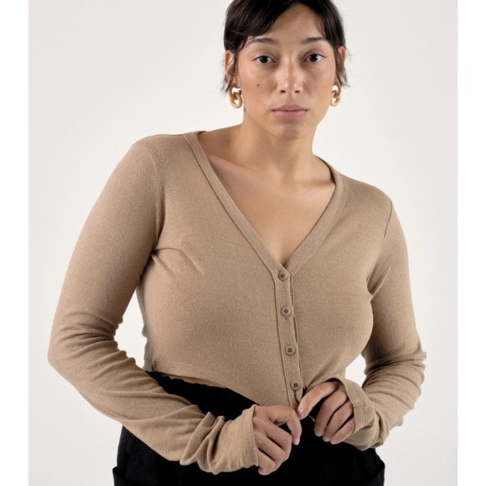 Ozma Cropped Cardigan Size Small Tea